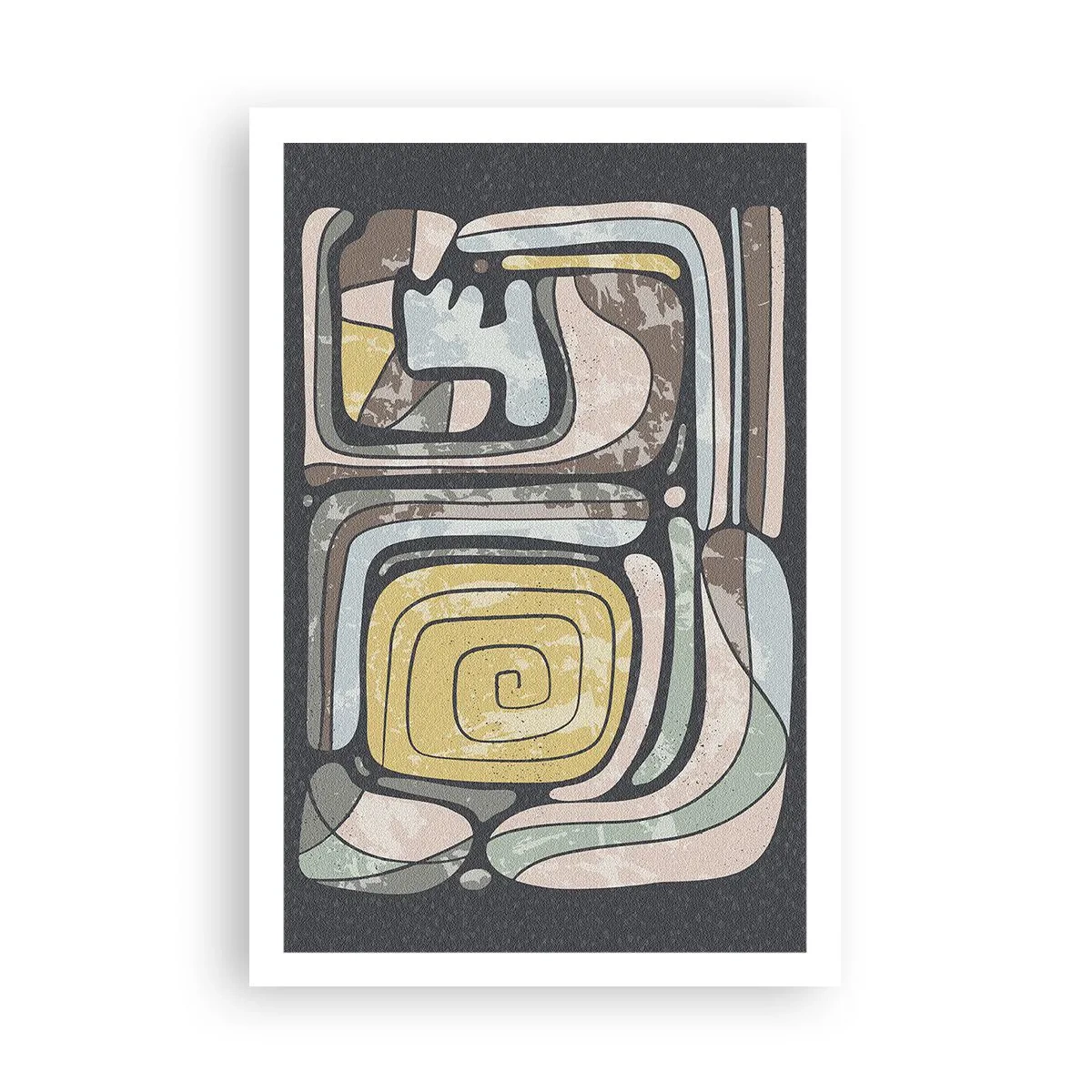 Poster - Abstractie in de precolumbiaanse geest - 61x91 cm