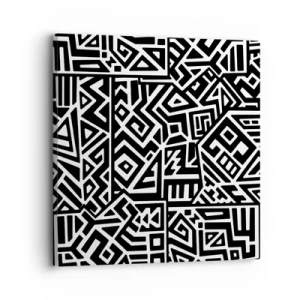 Schilderen op canvas - Pre-Columbiaanse compositie - 30x30 cm