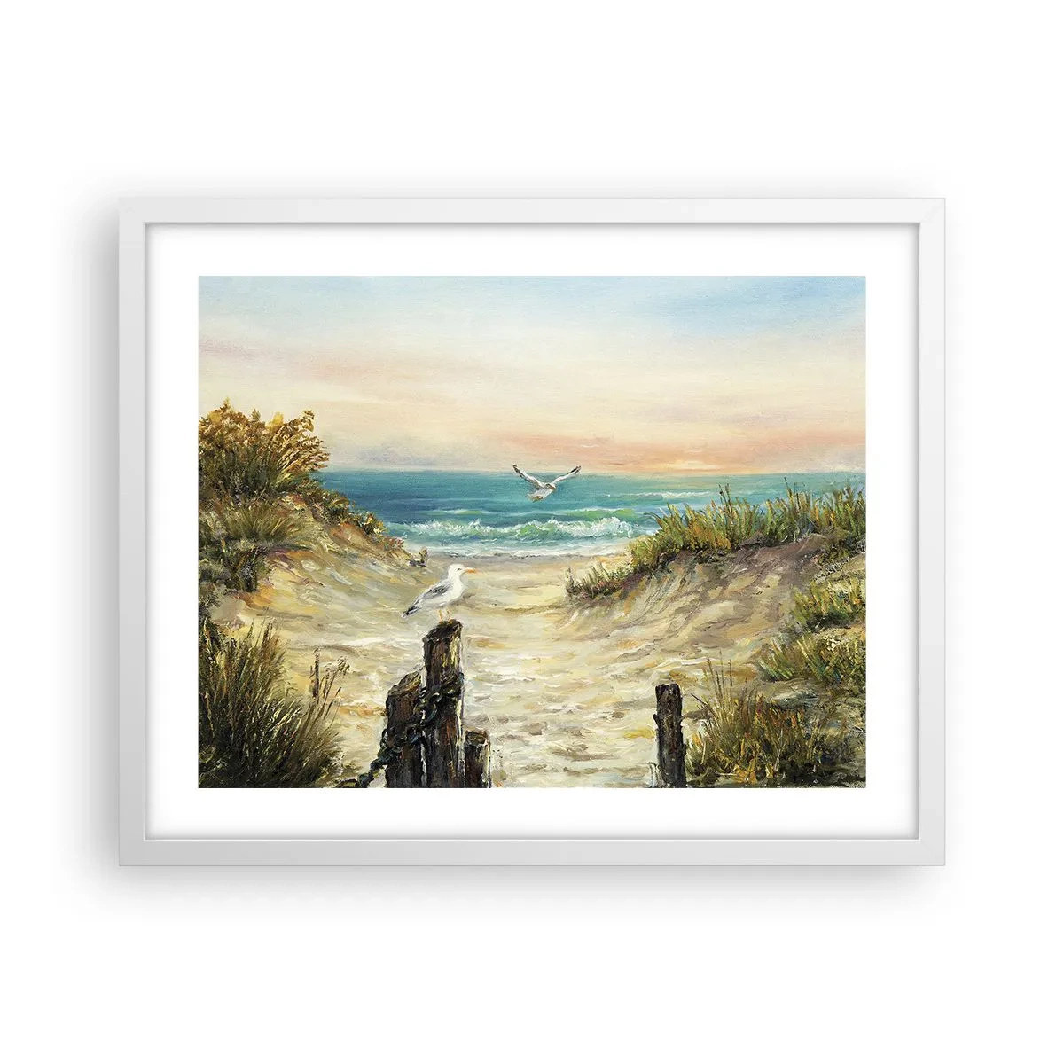 Poster in een witte lijst - Windstille afzondering - 50x40 cm