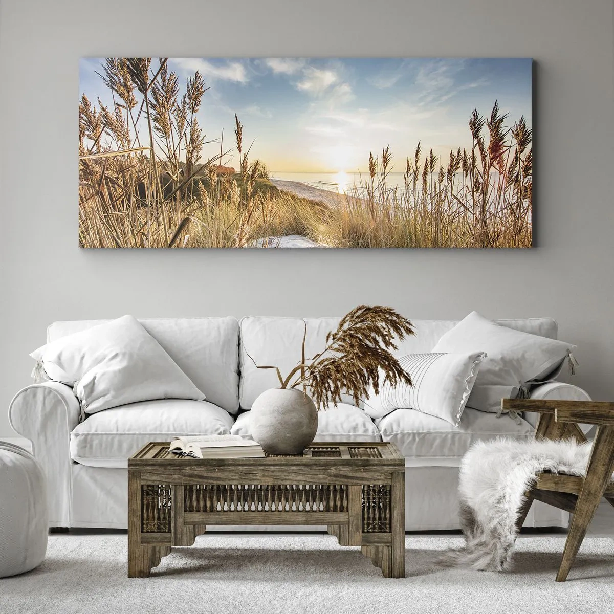 Schilderen op canvas - Noord strand - 160x50 cm
