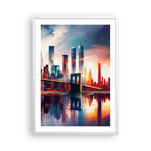 Poster in een witte lijst - Een droomachtig New York - 50x70 cm