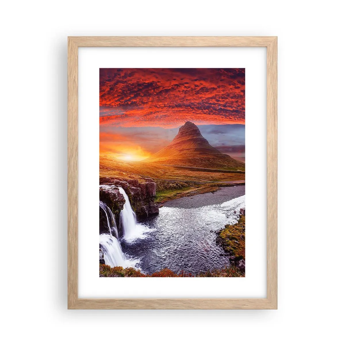 Een poster in een licht eiken lijst - Een zicht op Midden-aarde - 30x40 cm