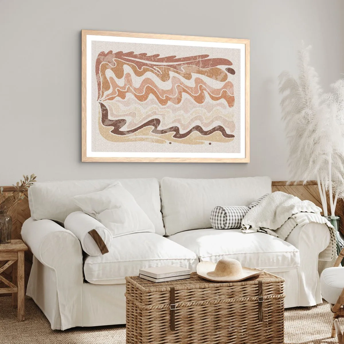 Een poster in een licht eiken lijst - Goede energie – goede emoties - 70x50 cm