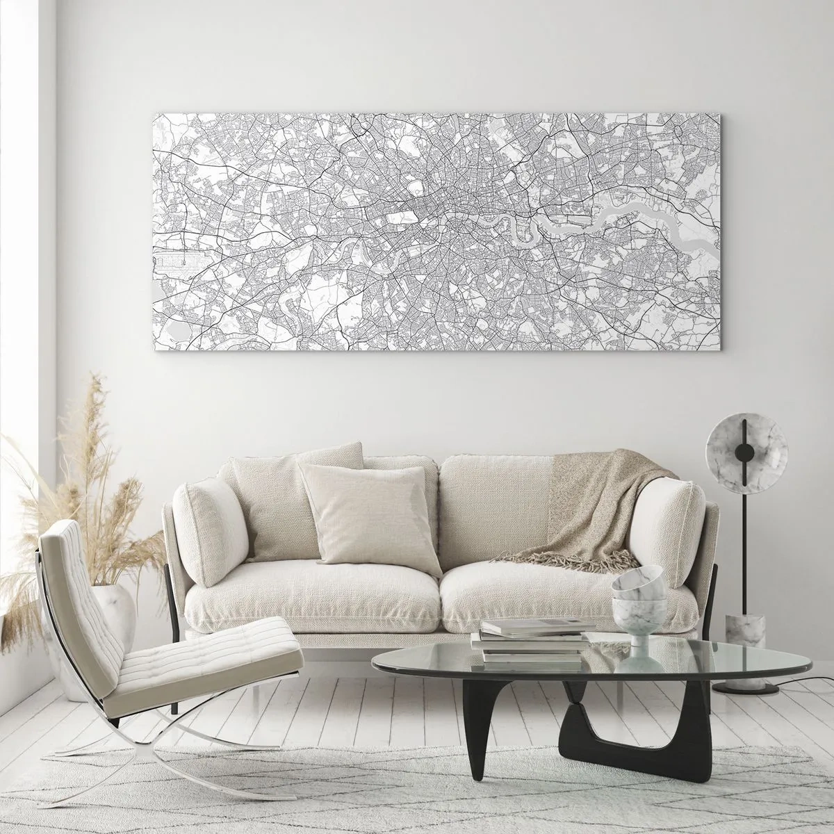 Schilderen op glas - Kaart van het doolhof van Londen - 120x50 cm