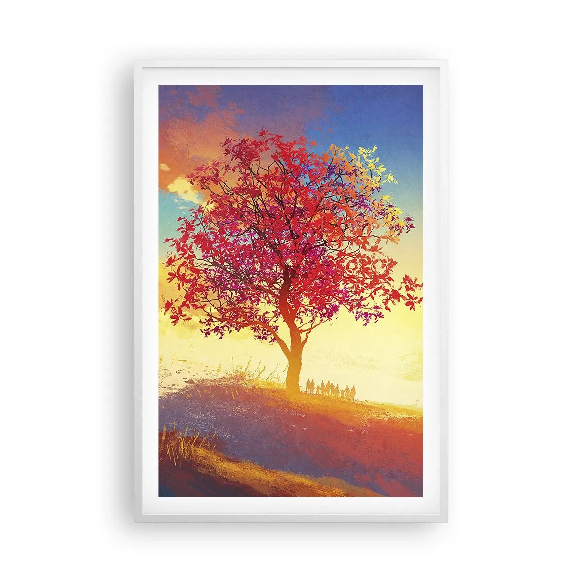 Poster in een witte lijst - Pelgrim bij de bestemming - 61x91 cm