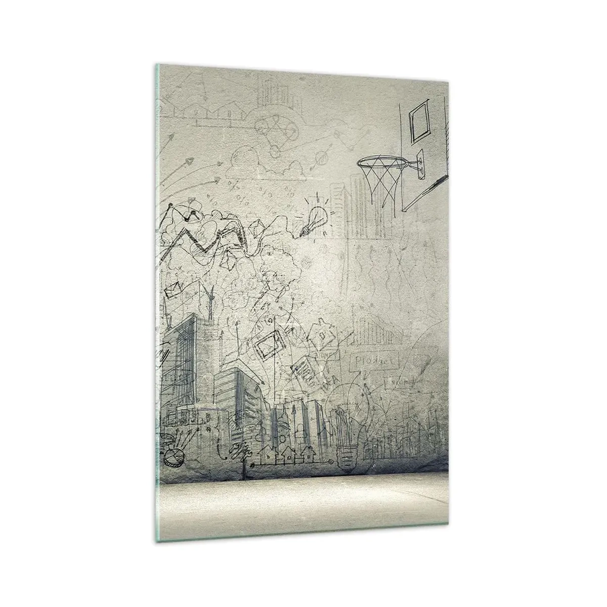 Schilderen op glas - Mijn geweldige stadsleven - 80x120 cm