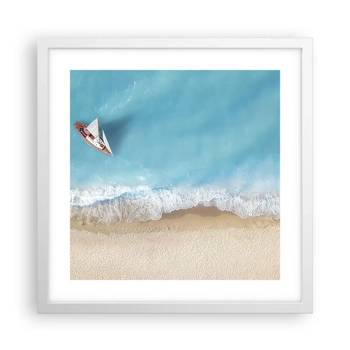 Poster in een witte lijst - Op de grens van blauw en goud - 40x40 cm