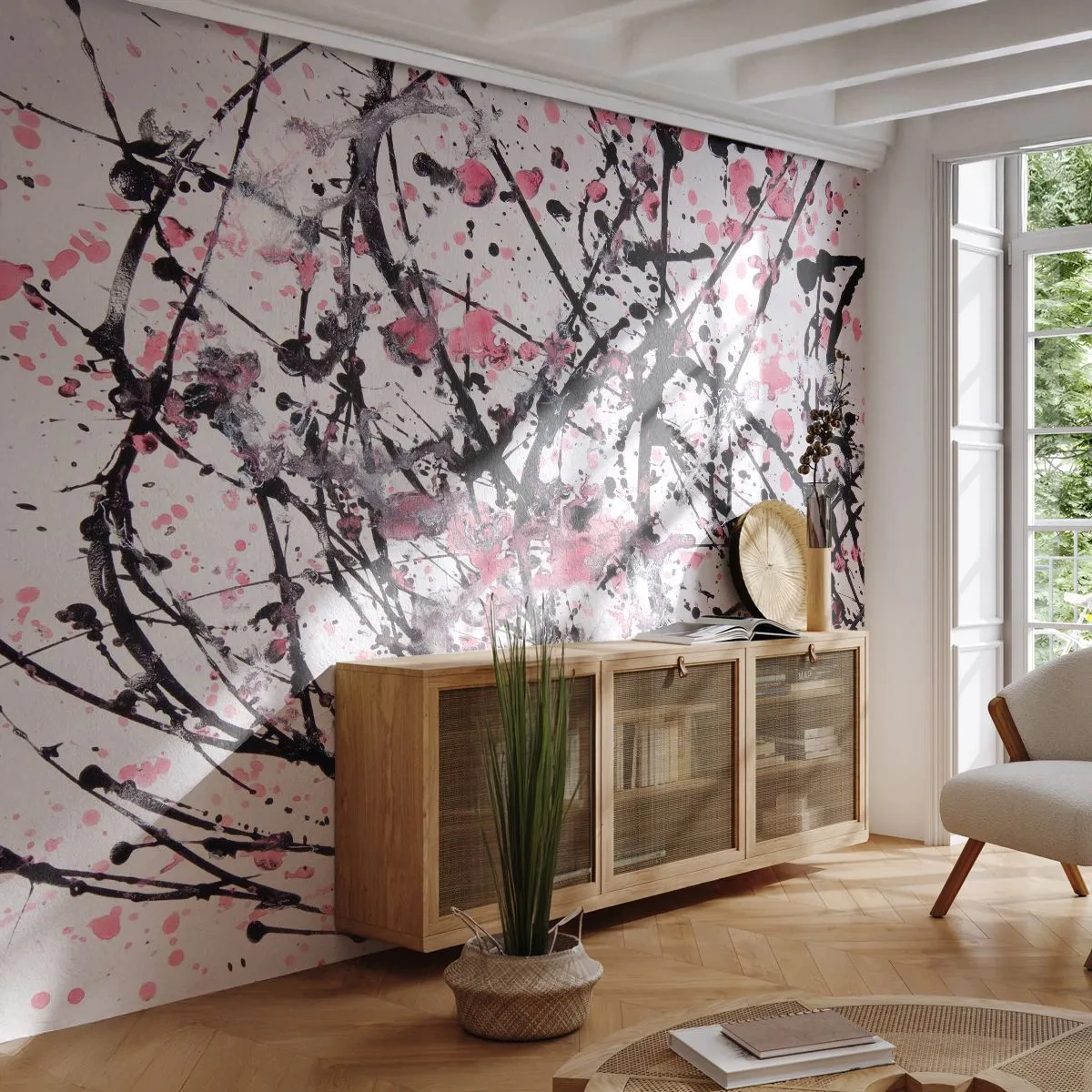 Zelfklevend Fotobehang Deluxe Sticker - De vluchtige aard van het leven - Abstractie, Deel, Modern patroon - 250x175 cm