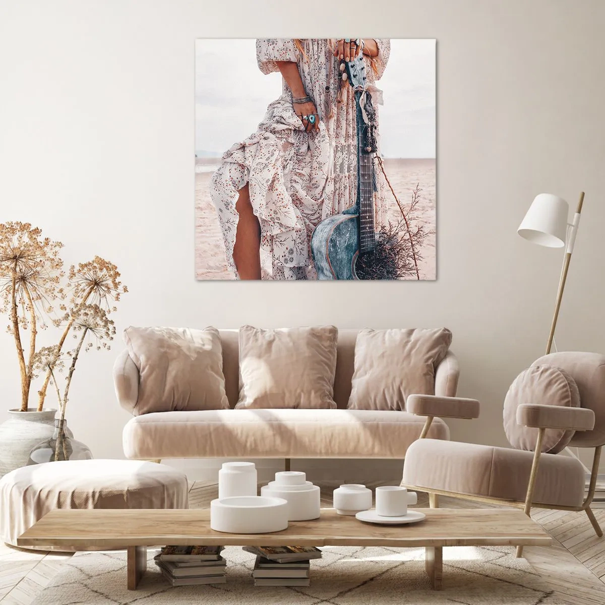 Schilderen op canvas - Kinderen bloemen onderweg - 40x40 cm