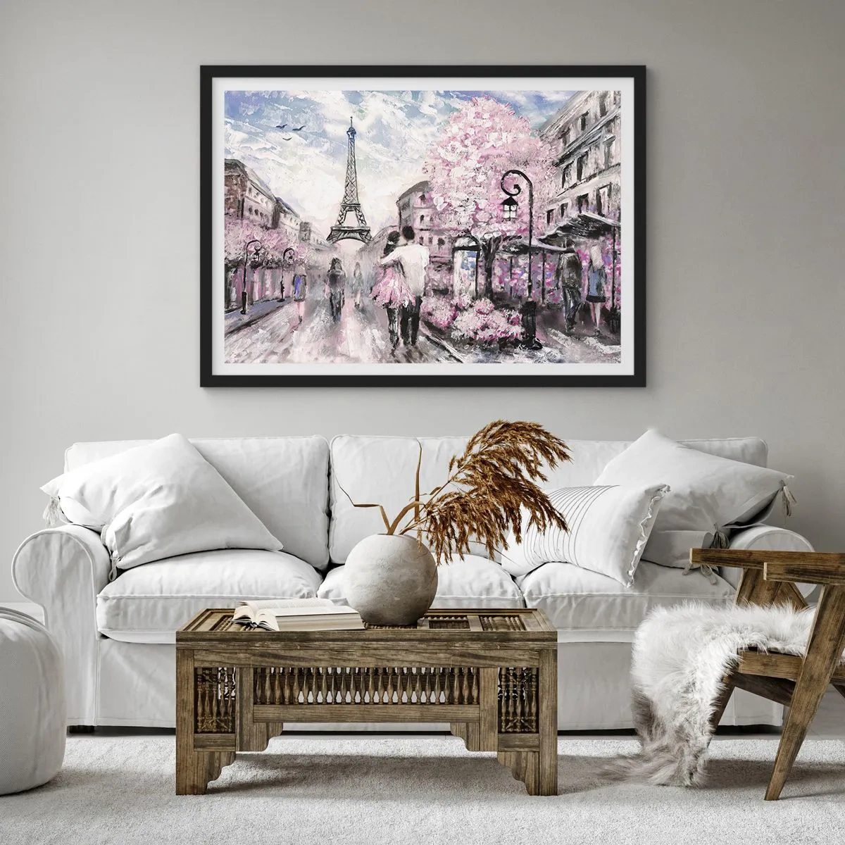 Poster in een zwarte lijst - Hoe verliefd te worden is alleen in ... - 70x50 cm