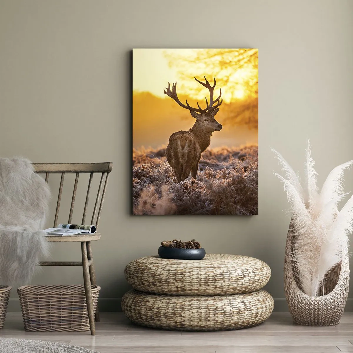 Schilderen op canvas - Koning van het herfstbos - 55x100 cm