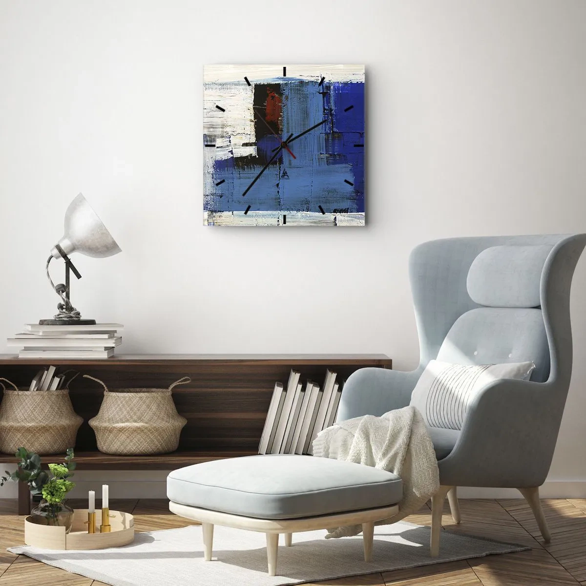 Wandklok - Klok - Het geheim van blauw - 40x40 cm