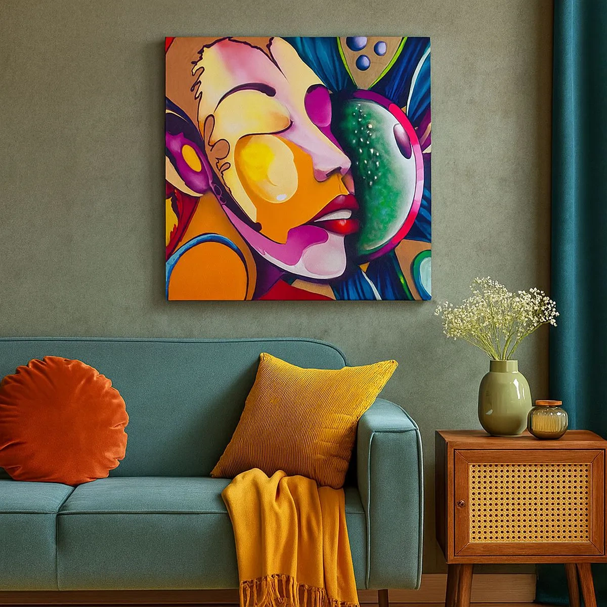 Schilderen op canvas - Aanraken met kleur - 30x30 cm