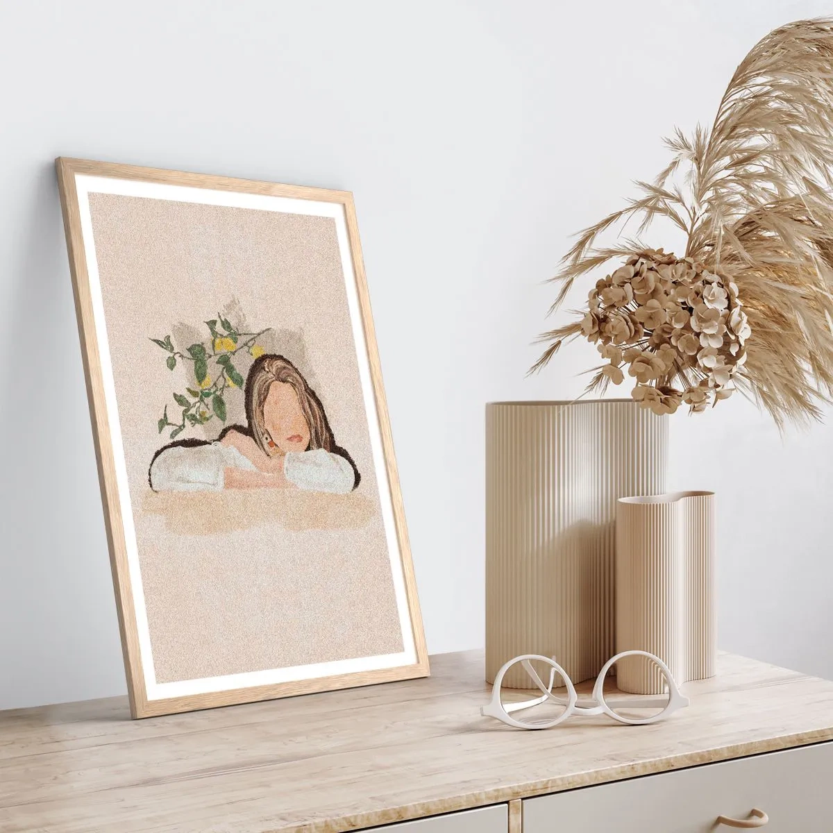 Een poster in een licht eiken lijst - Zuidelijke schoonheid - 50x70 cm