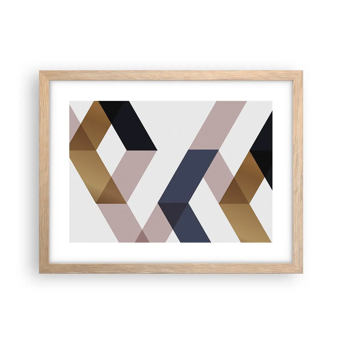 Een poster in een licht eiken lijst - Vlakken en hoeken - 40x30 cm