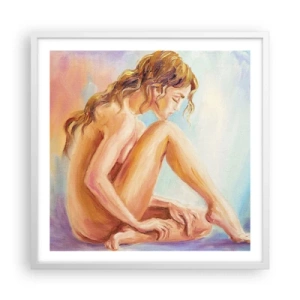 Poster in een witte lijst - De daad van de jeugd - 60x60 cm