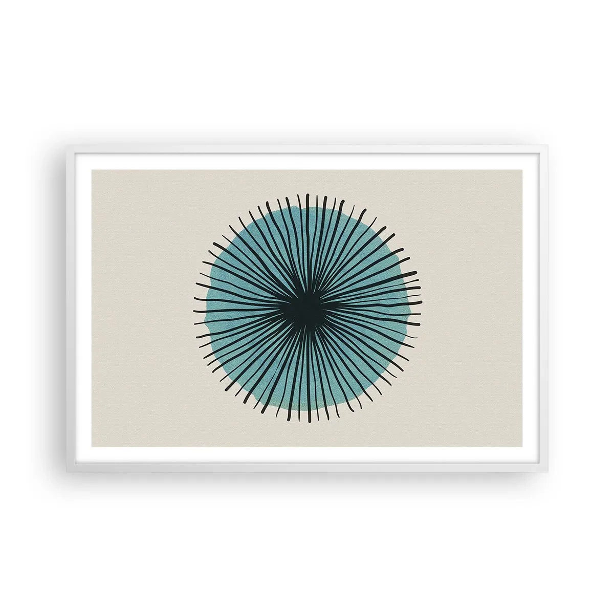 Poster in een witte lijst - Stralend in het blauw - 91x61 cm