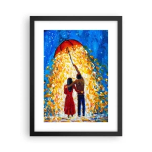 Poster in een zwarte lijst - De magie van een regenachtige avond? - 30x40 cm