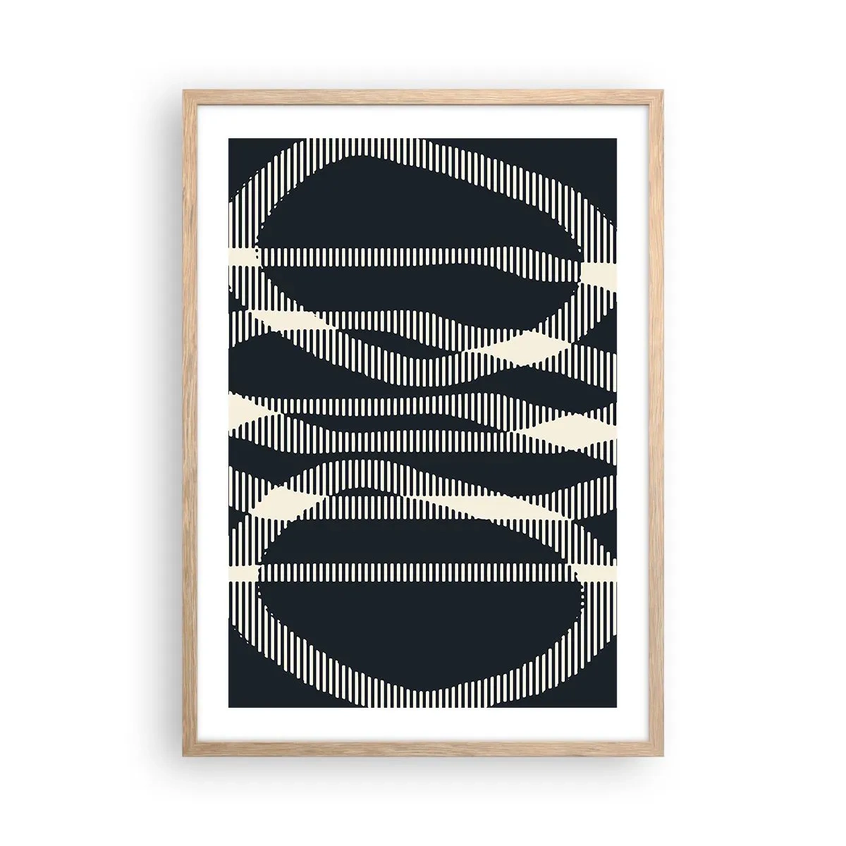 Een poster in een licht eiken lijst - Een poging om de duisternis te doorbreken - 50x70 cm