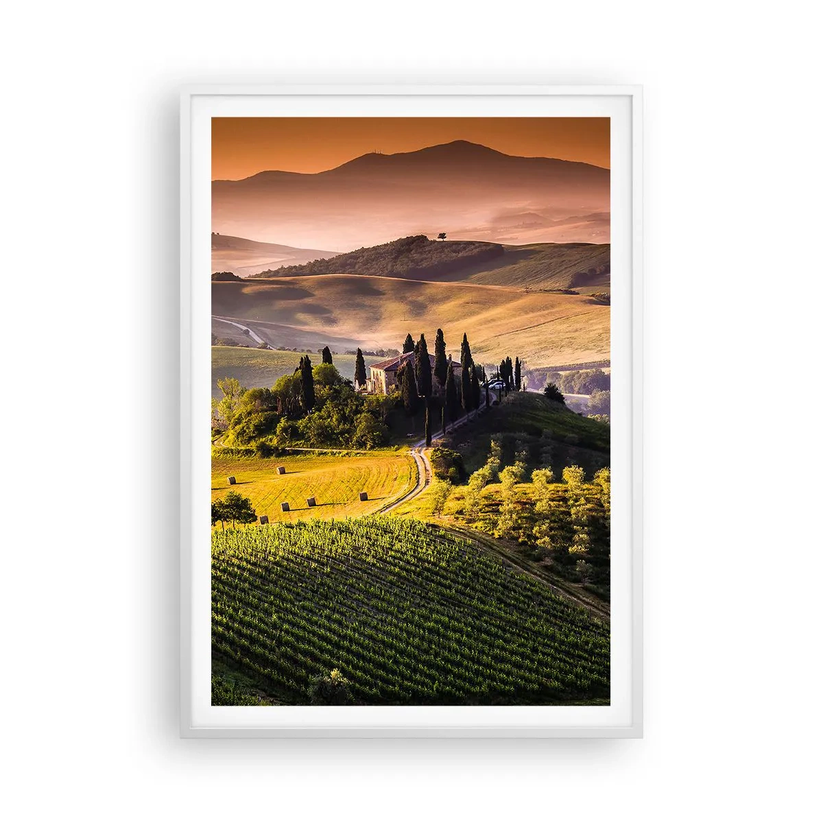 Poster in een witte lijst - Arcadia - het Toscaanse landschap - 70x100 cm