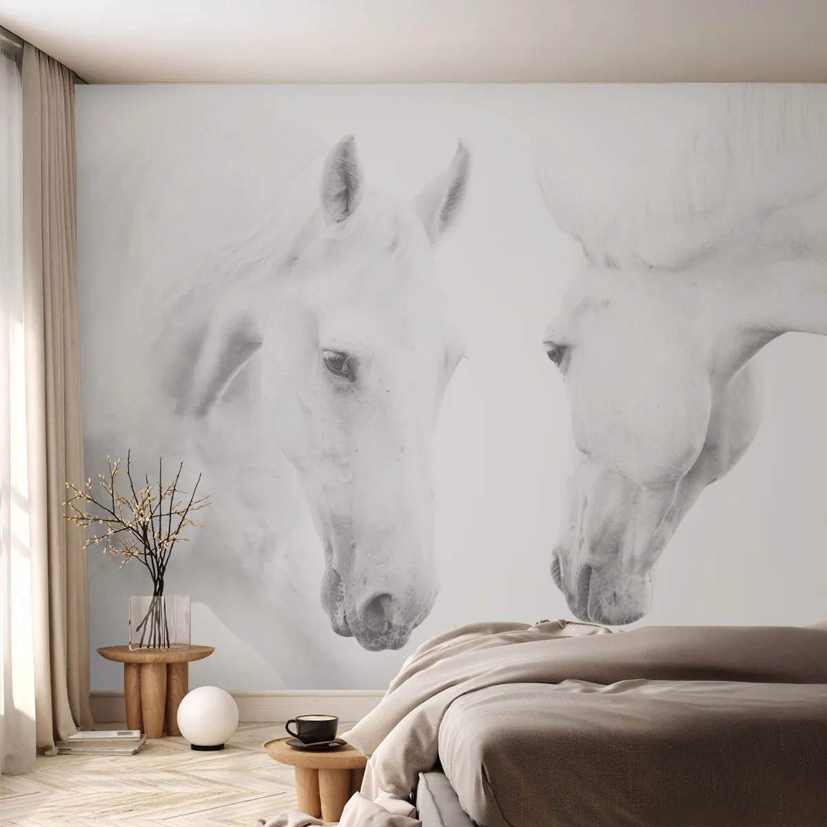 Zelfklevend Fotobehang Deluxe Sticker - Is dit vriendschap...? - Paarden, Natuur, Dieren - 100x70 cm