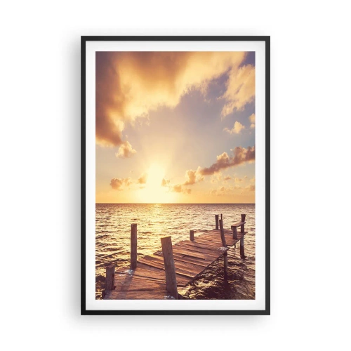 Poster in een zwarte lijst - Het gouden land van zachtheid - 61x91 cm