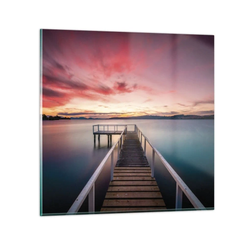 Schilderen op glas - De zachte vlam van de avond - 60x60 cm