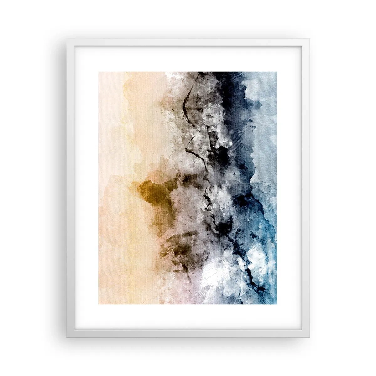 Poster in een witte lijst - Verdronken in een wolk van mist - 40x50 cm