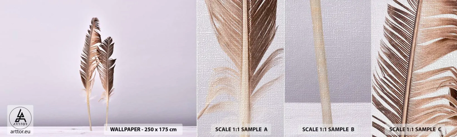 Fotobehang Monster Premium Canvas - Tegen het niets - Vogelveer, Deel, Grafisch - 100x30 cm