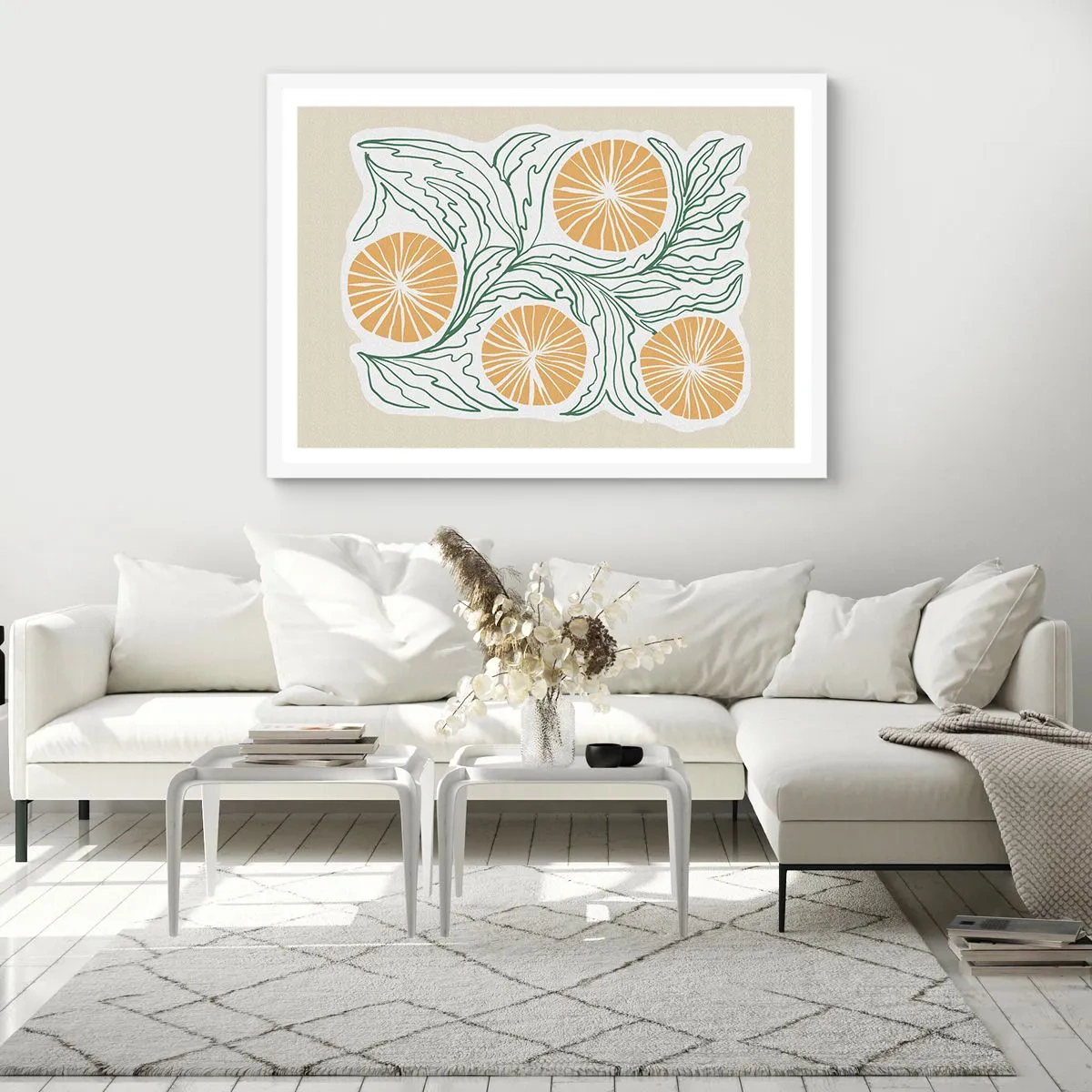 Poster in een witte lijst - Etnisch met een vleugje abstractie - 40x30 cm