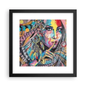 Poster in een zwarte lijst - Zwijg totdat je het begrijpt - 30x30 cm