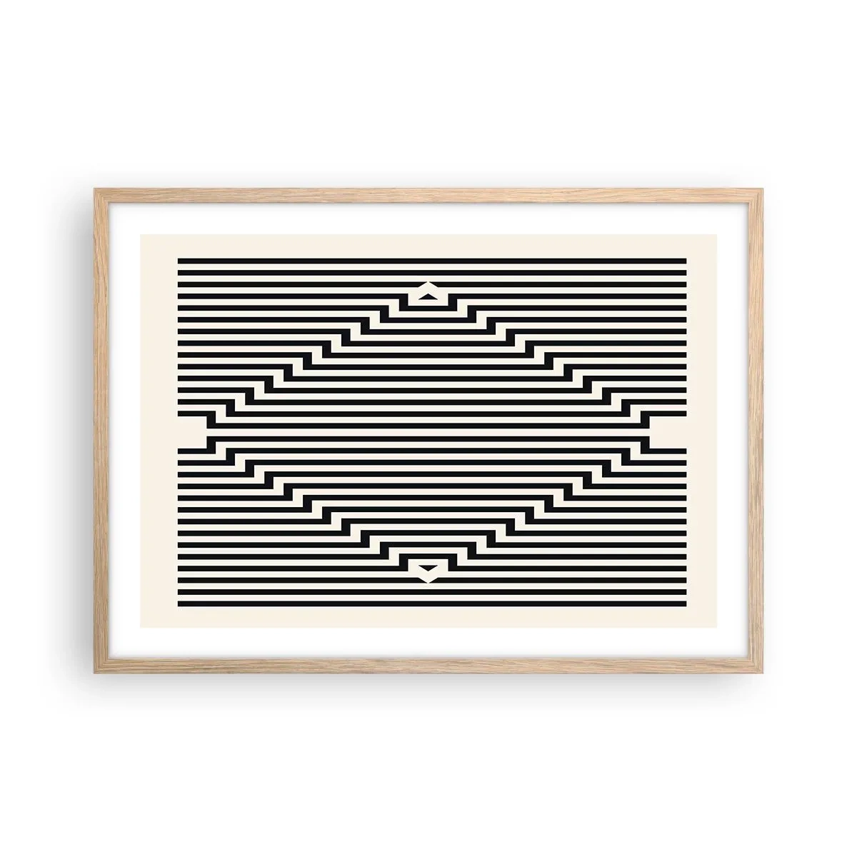 Een poster in een licht eiken lijst - Geometrische illusie - 70x50 cm
