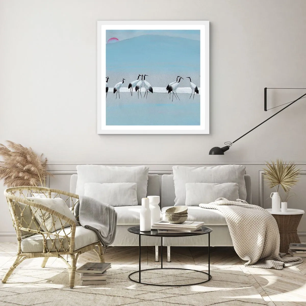 Poster in een witte lijst - Na een warme dag - 30x30 cm