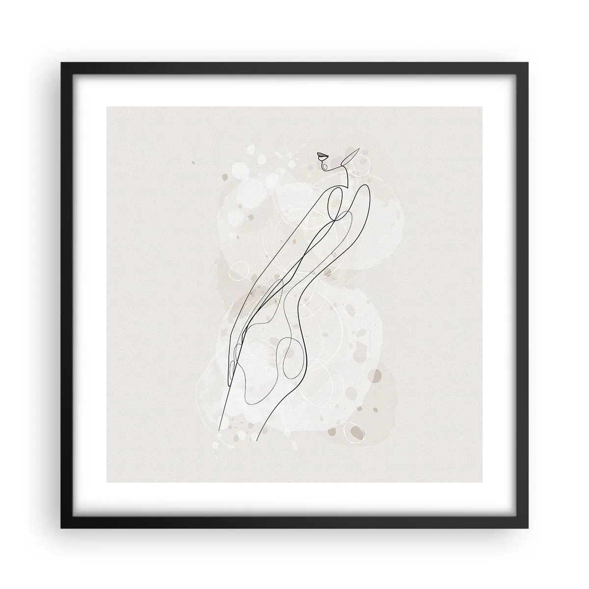 Poster in een zwarte lijst - De blik dwaalt af - 50x50 cm