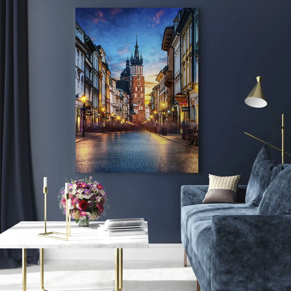 Schilderen op glas - Charme van Krakau - 50x70 cm