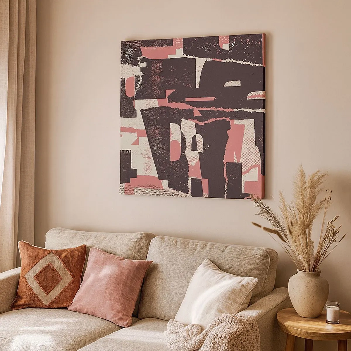 Schilderen op canvas - Al dit lawaai - 30x30 cm