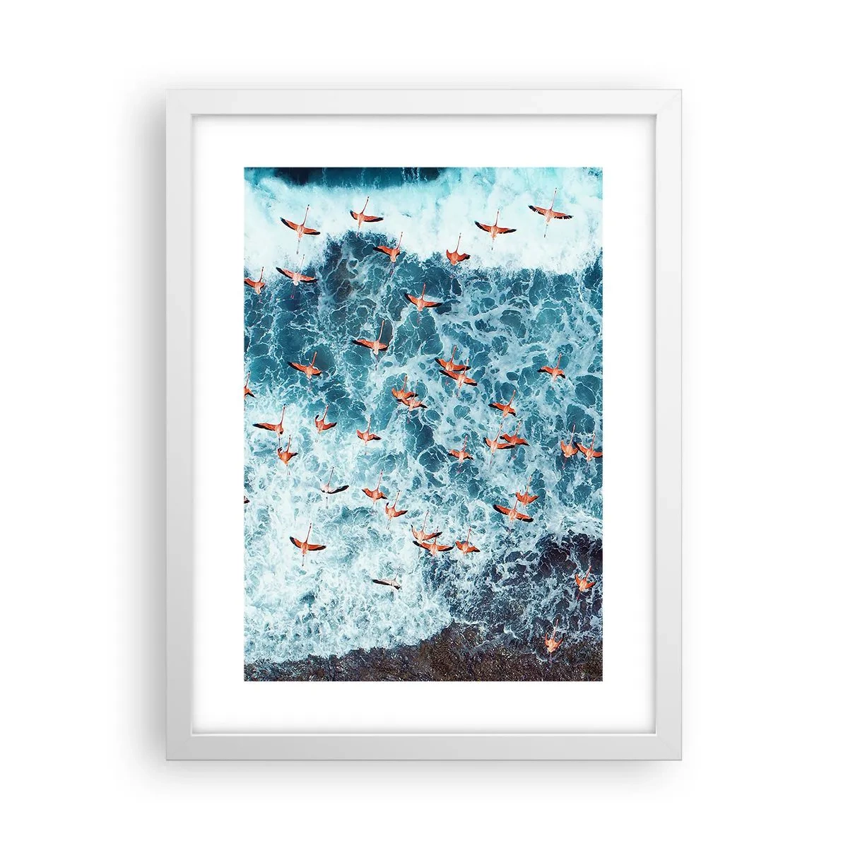 Poster in een witte lijst - De kustparade - 30x40 cm