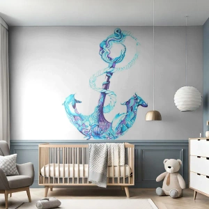 Zelfklevend Fotobehang Deluxe Sticker - De vertrouweling van de geheimen van de zee - Abstractie, Anker, Zee - 150x105 cm