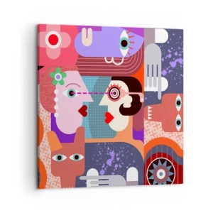 Schilderen op canvas - Oog in oog - 50x50 cm