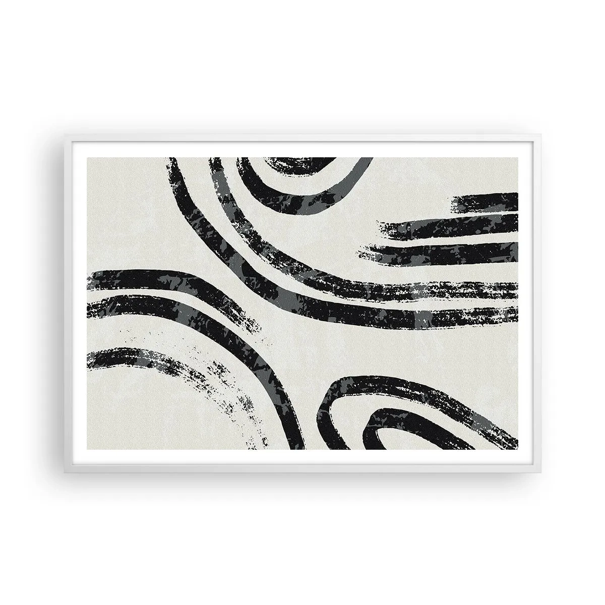 Poster in een witte lijst - Half gestopt - 100x70 cm