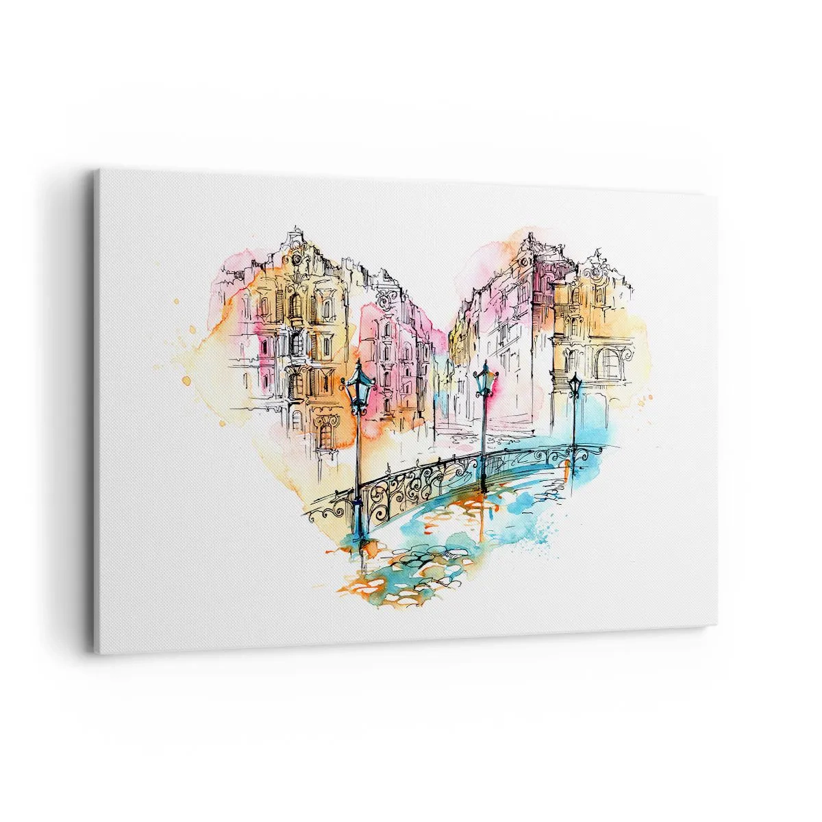 Schilderen op canvas - Het hart van de stad - 120x80 cm