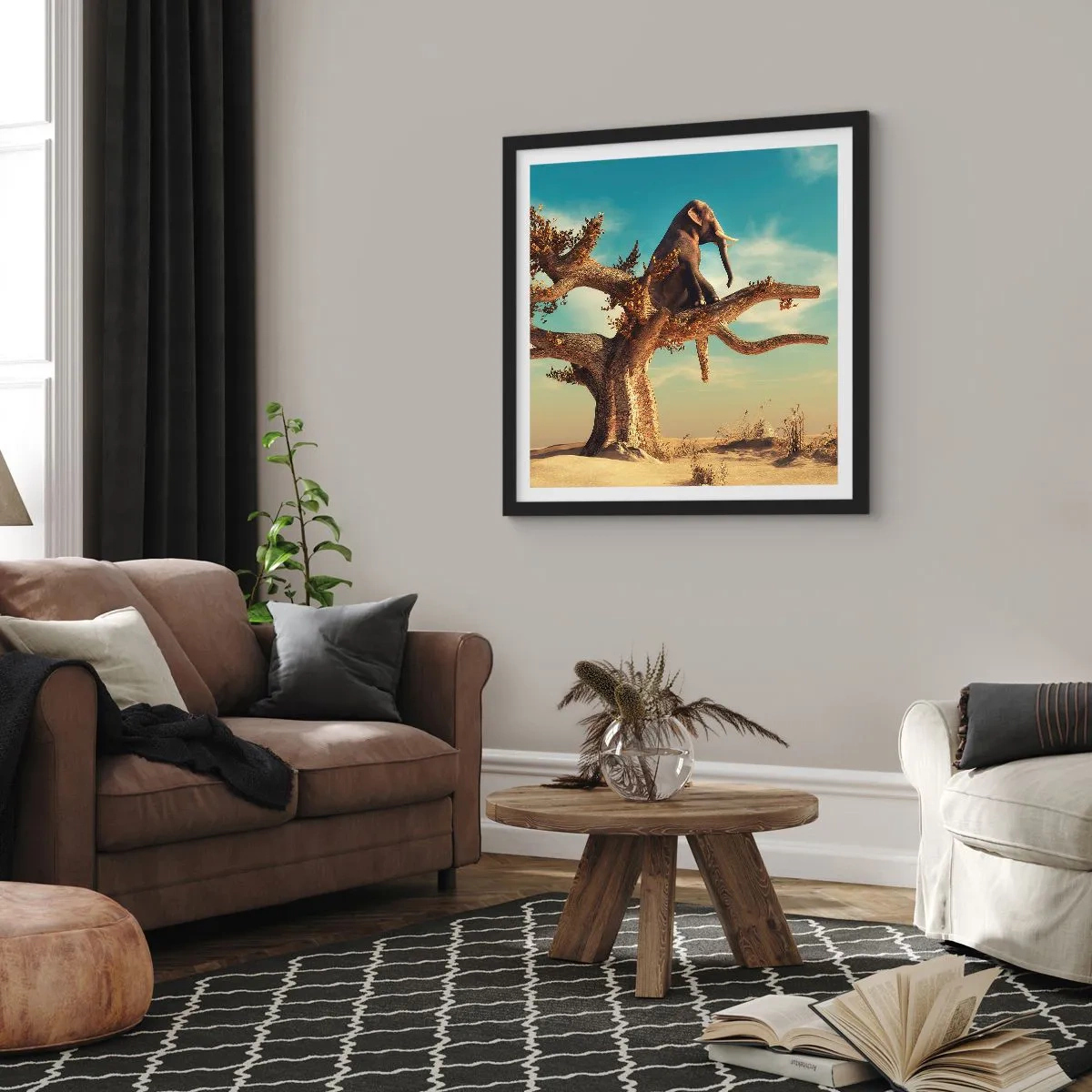 Poster in een zwarte lijst - Een nieuw gezichtspunt - 40x40 cm