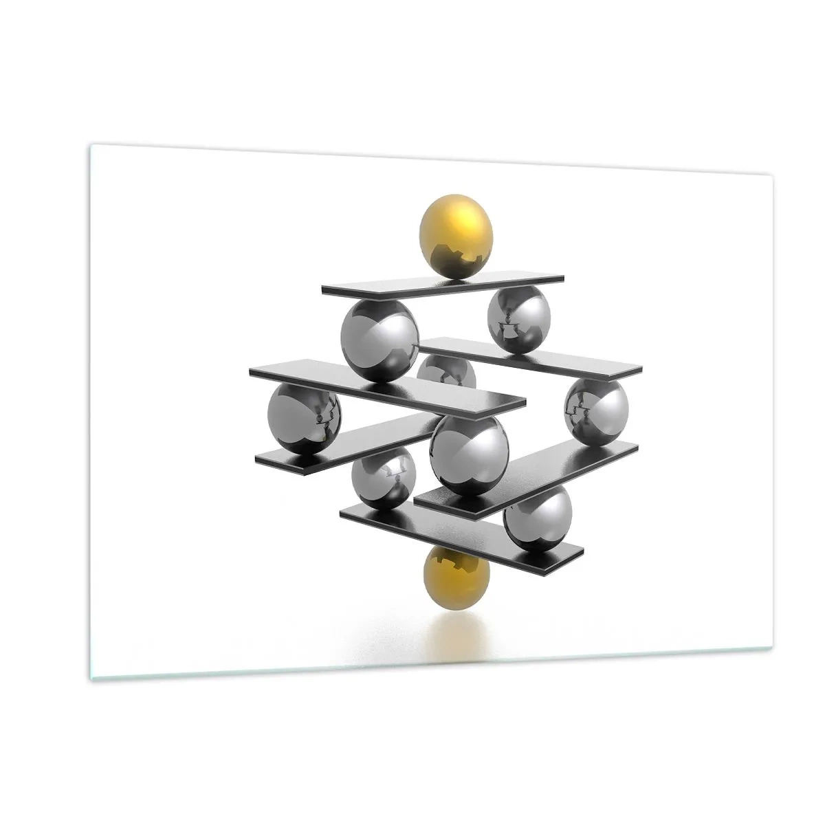 Schilderen op glas - Goud-zilver balans - 120x80 cm