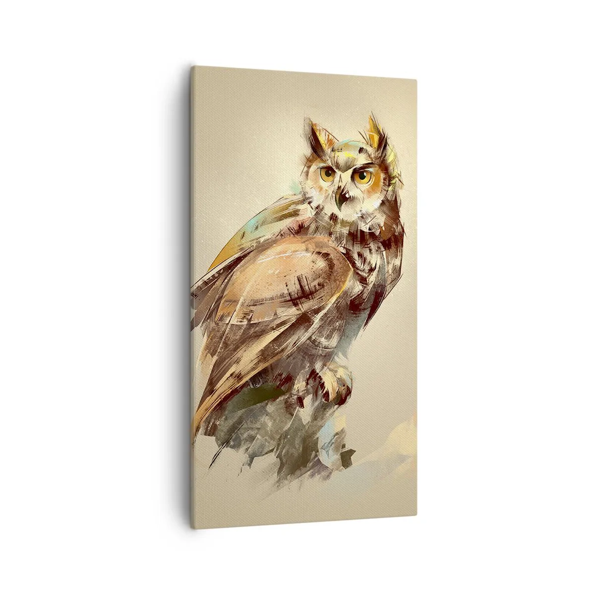 Schilderen op canvas - De slimste uil - zal het eikenbos bevestigen - 55x100 cm