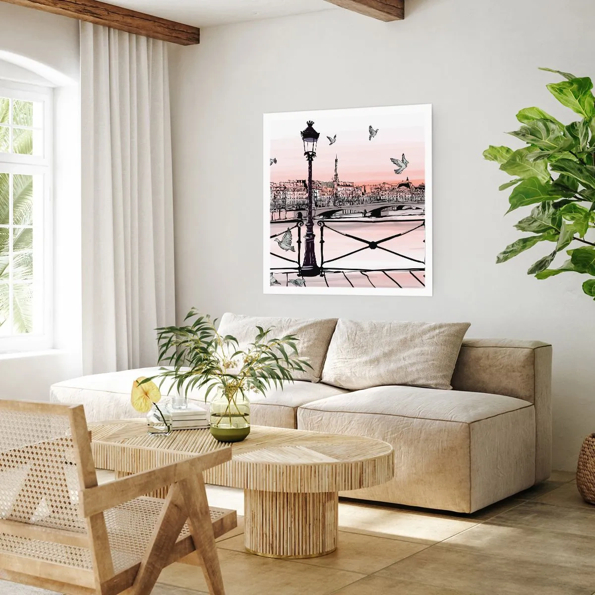 Poster - Over de daken van Parijs - 40x40 cm