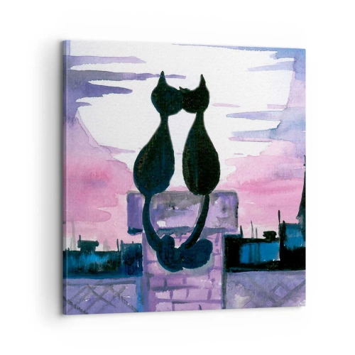 Schilderen op canvas - Afspraak onder de maan - 60x60 cm