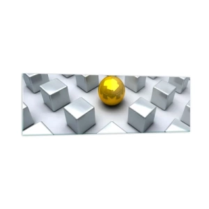 Schilderen op glas - Waarom ik? Geometrische compositie - 160x50 cm