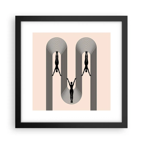 Poster in een zwarte lijst - Op zijn kop - 30x30 cm