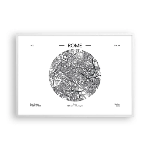 Poster in een witte lijst - Anatomie van Rome - 100x70 cm