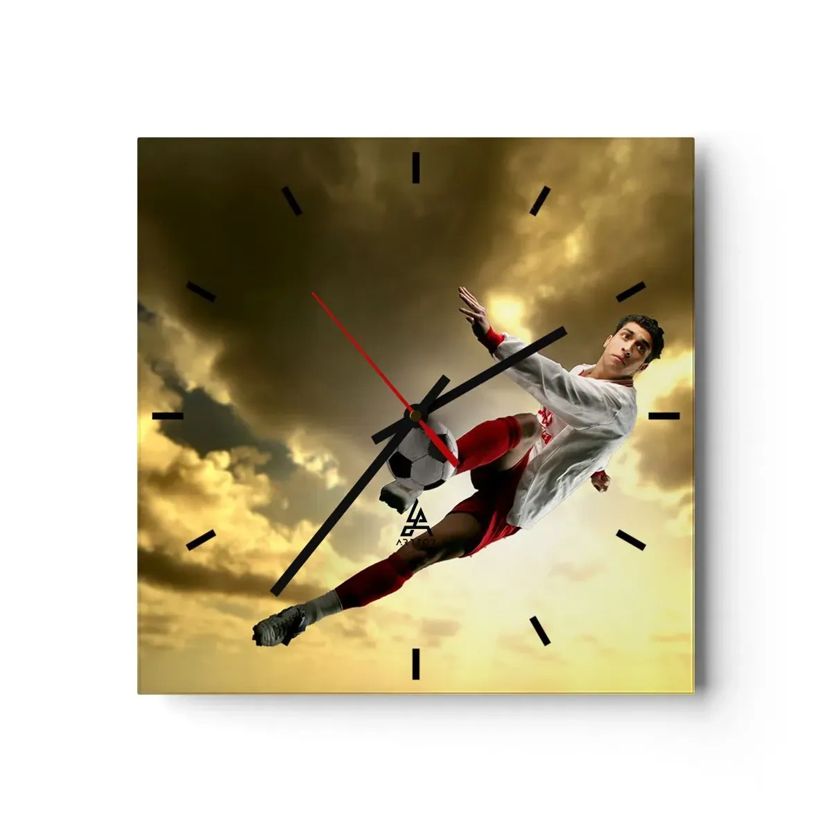 Wandklok - Klok - Voetbal hemel - 40x40 cm